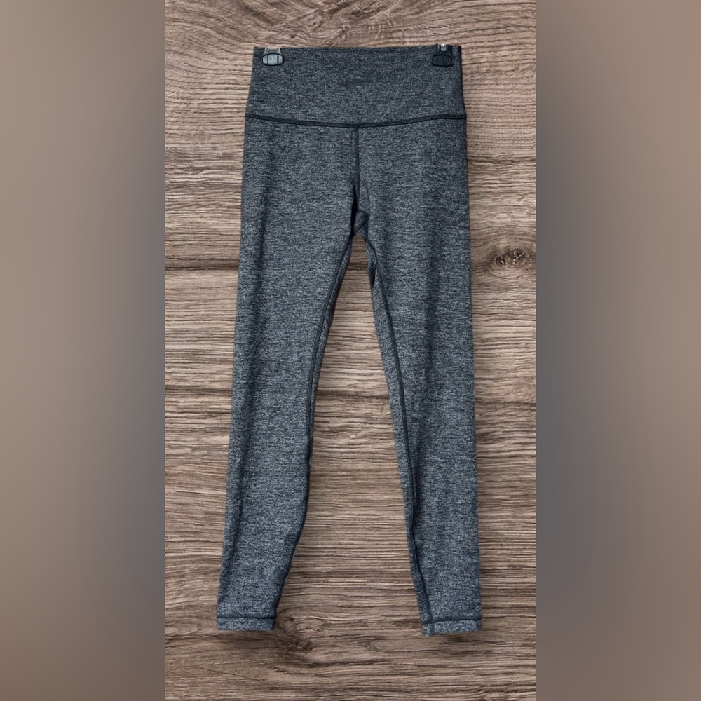 EUC Lululemon Wunder Under Hi-rise 7/8 Leggings Heathered Black
